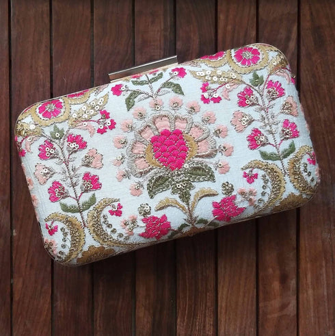 Alanna Box Clutch White